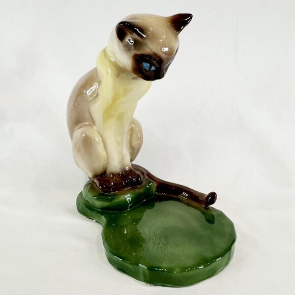 1980s Siamese Cat Base Marston California Pottery  Glossy Finish Figurine Statue - Picture 1 of 10